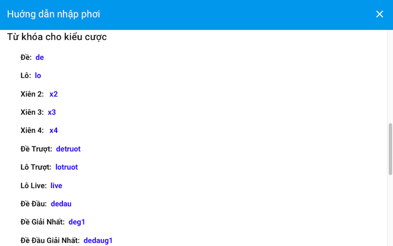 Từ khóa kiểu cược trong nhập phơi LD789